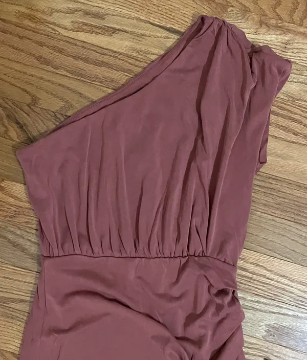 Lulus New Lulu’s Raise a Glass Rusty Rose One-Shoulder Midi Dress XS - Image 9