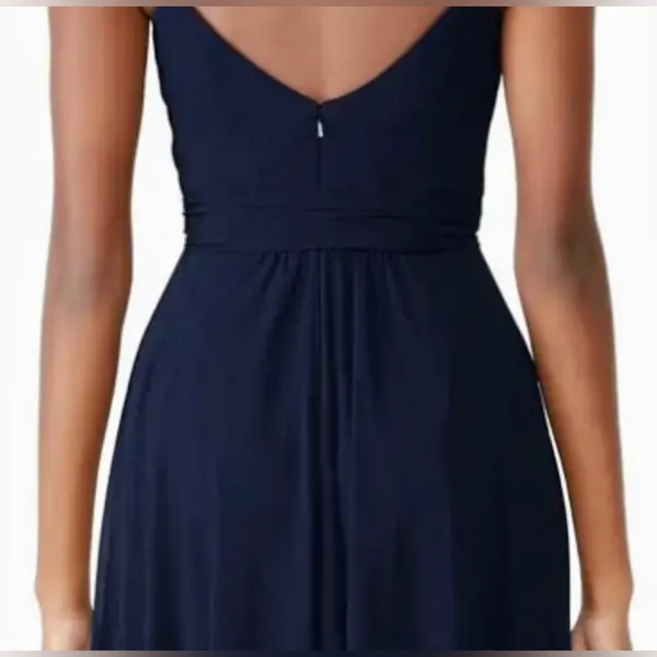 AMSALE Campbell Long Gown in Navy Navy Bridesmaid Dress Formal - Size 10 nwot - Image 6