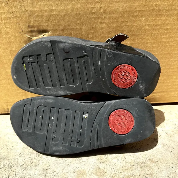 Fitflop The Skinny Thong Sandals Leather Crocodile Microwobbleboard Adjustable 6 - Image 8