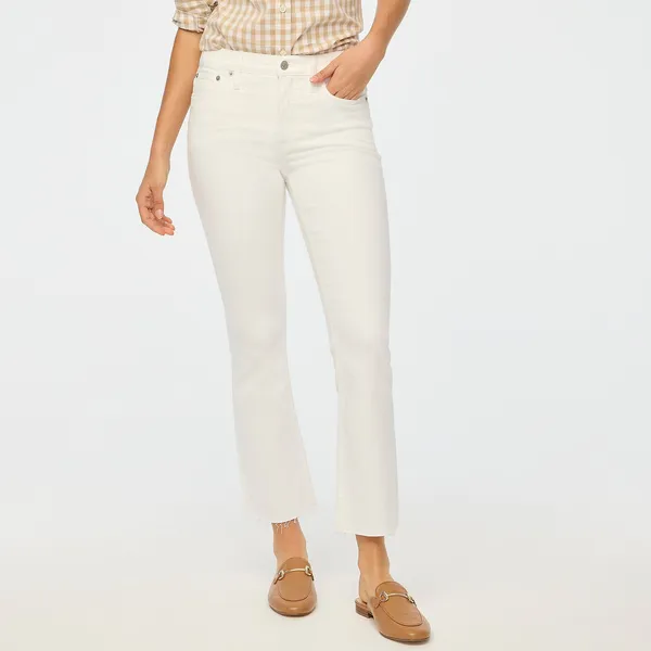 J.Crew Factory Petite Flare Casual Crop Denim Signature Stretch White P31 NWT - Image 2