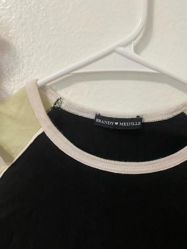 Green and black brandy melville crop top  - Image 2