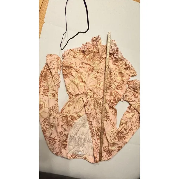 Agua Bendita peach floral long sleeve shorts cotton jumper skipper suit - Image 10