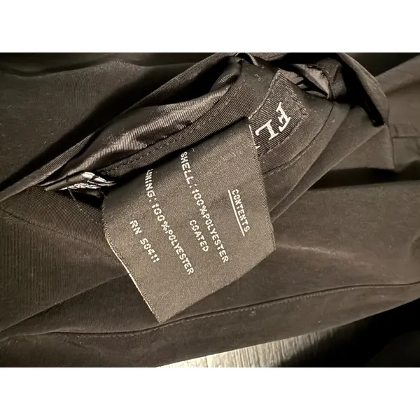 Fleet Street Reversible Hooded‎ Rain Jacket Womens Medium Black Grey Zip Up Coat - Image 8