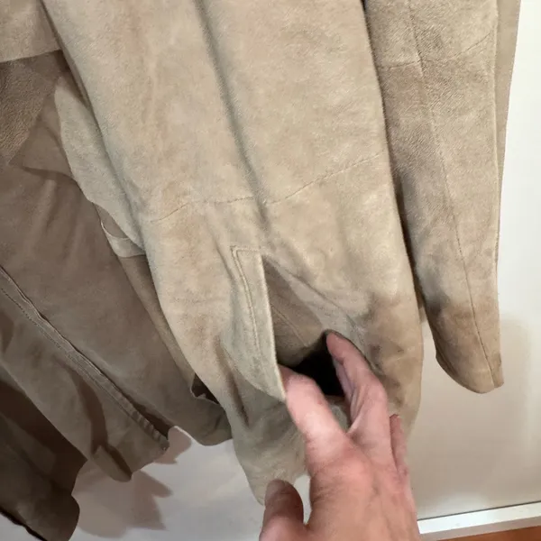 GERARD DAREL GOAT Suede Jacket‎ Longline Coat 38 - Image 6