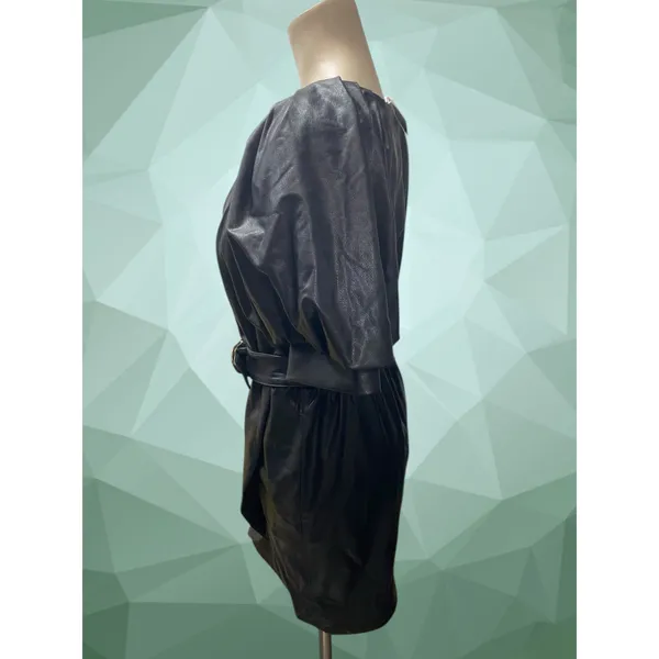 Amanda Uprichard Size Small Black Durand Faux Leather Mini Dress Brand New - Image 3