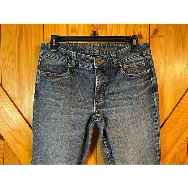 Harley Davidson jeans boot medium wash size 6 petite (4975) Blue - Image 3
