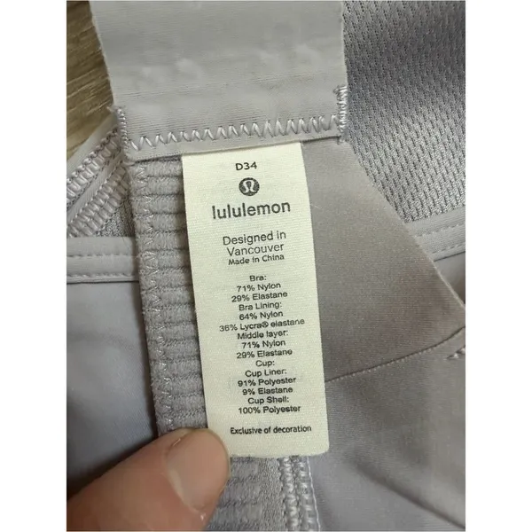 Lululemon All Powered Up Bra 34D Lavender - Image 5