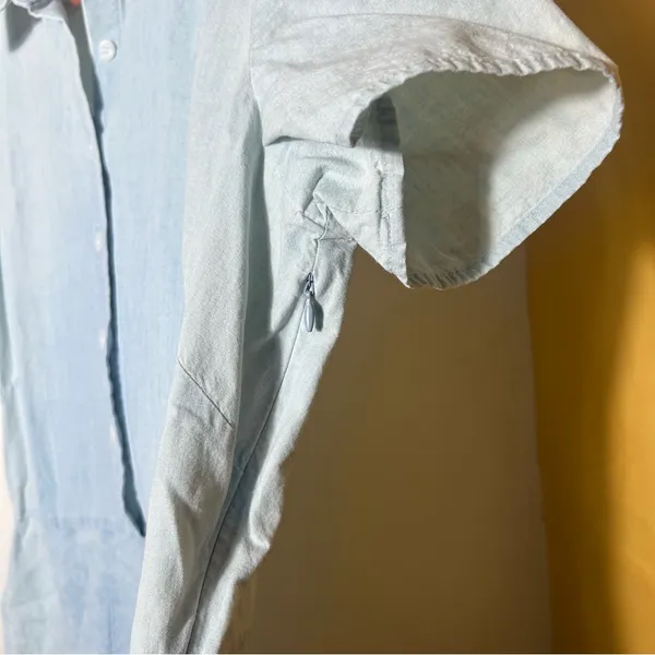 Lauren Ralph Lauren Denim Button Up Dress Light Blue 100% Cotton $139‎ Size 14 - Image 3