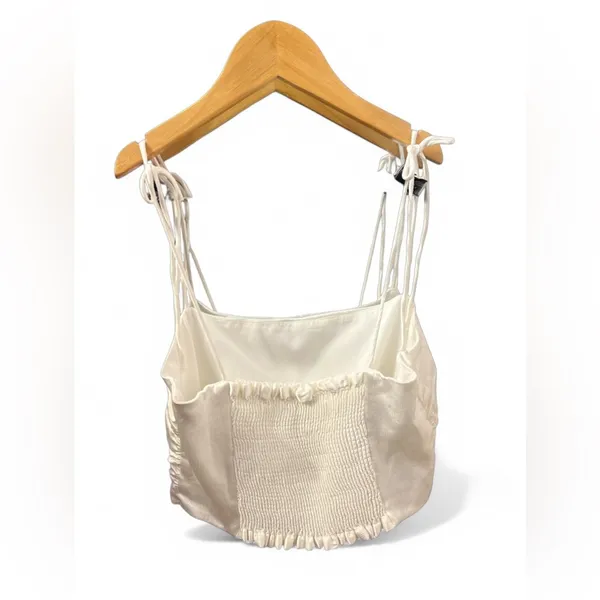 Zara Satin Effect cropped Top with Tie shoulders - Image 14