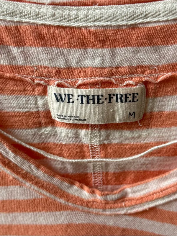 Free People All I Need Tee in Orange and White Stripe - Image 4