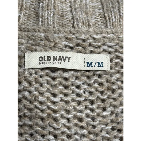 Old Navy Women's M‎ Vintage Knitted Beige Long Vest Cardigan Sweater Wool Blend - Image 5