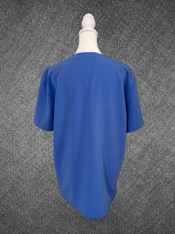 Mandala Blue V-Neck Medical Scrub Top Stretch Uniform Shirt Size Small - Image 8