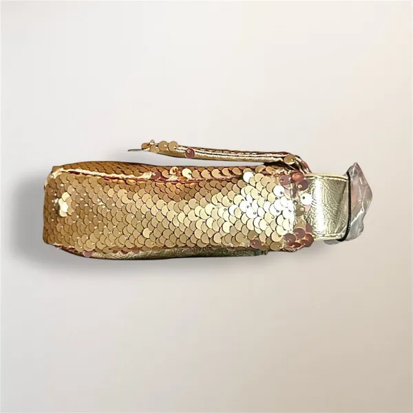 New Nicole‎ Miller Gold Sequin Shoulder Bag Clutch Evening Purse Holiday Party - Image 8