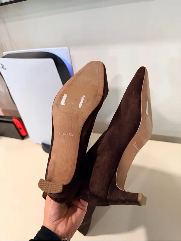 Splendid Brown Suede Knee-High Kitten Heel Boots - Women - Image 8
