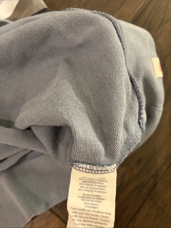 Faherty Chest Stripe Pima Sweatshirt Sz M - Image 9