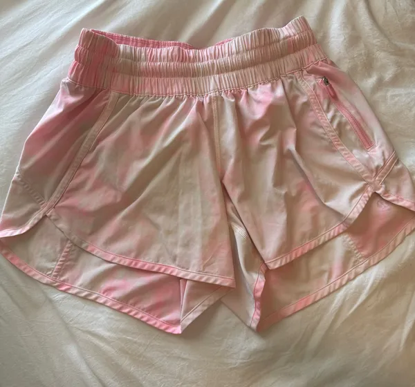 Pink and white track that Lululemon Shorts - Image 5