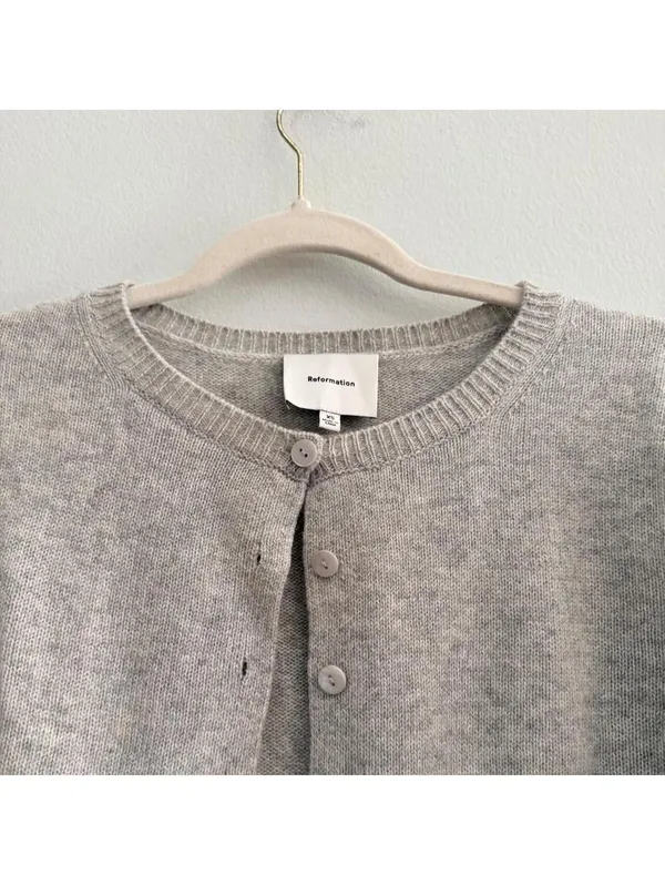 Reformation Clara Cashmere Crew Cardigan - Image 3