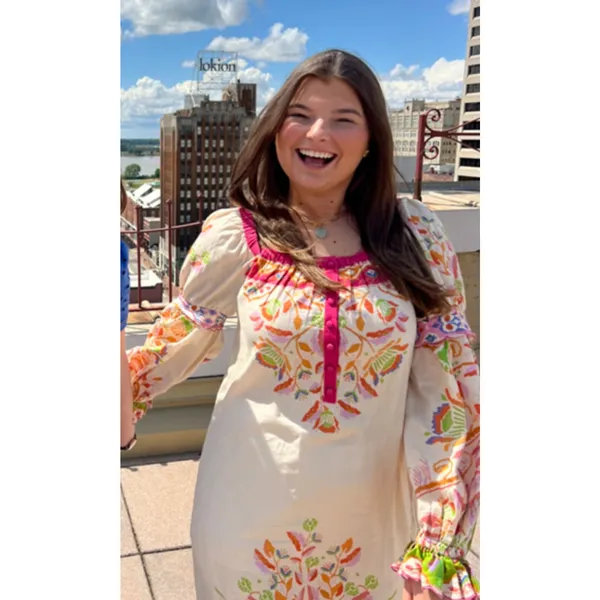 FARM RIO NWT Anthropologie Printed Linen Blend Dress Size XS - Image 4
