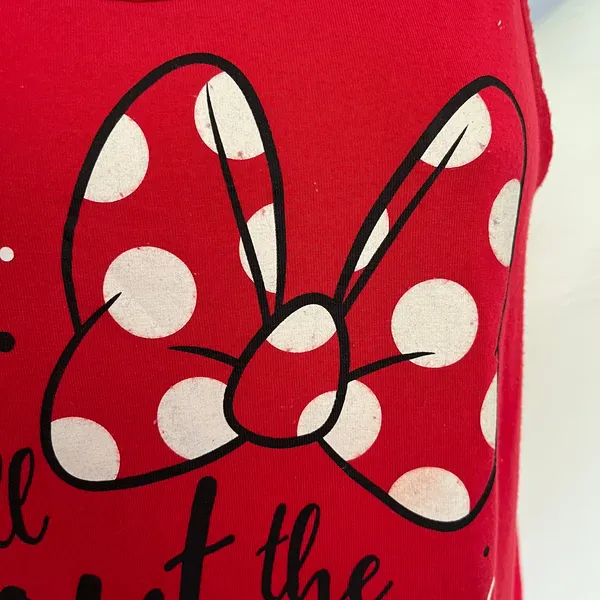 Disney Parks Polka Dot Minnie Mouse Womens Tank Top Sz S Bow Vacation Graphic - Image 5