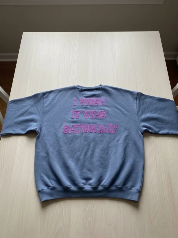 Wildfox "I Wish It Was Saturday" Broken Heart Sweatshirt Charcoal Gray Size L - Image 8