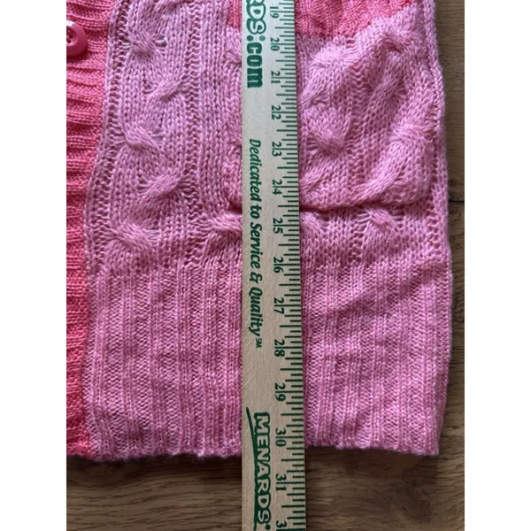 LulaRoe Women Size Small Button‎ Down Cardigan Sweater V Neck Pink Knit Acrylic - Image 5