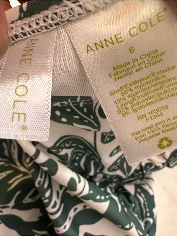 Anne Cole Strapless Green Tropical-Print One-Piece Swimsuit - Image 4