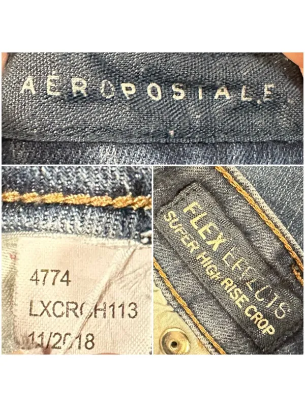 Aeropostale Button Fly Flex Effects Super High Rise Crop Jeans Size 25 - Image 5