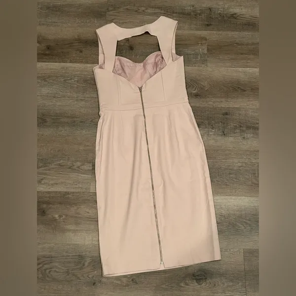 ASOS Ladies Blush Pink Dress Top lined Midi Sexy back w/zipper Brunch Date night - Image 6
