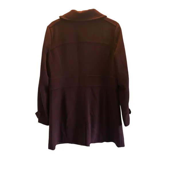 Cole Haan signature burgundy wool-blend mid-length coat size 14 classic - Image 3
