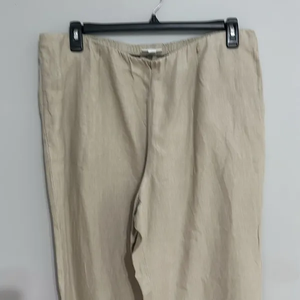 J Jill Love Linen Pants Flax Women’s Beige Tan Elastic Waist - Image 4