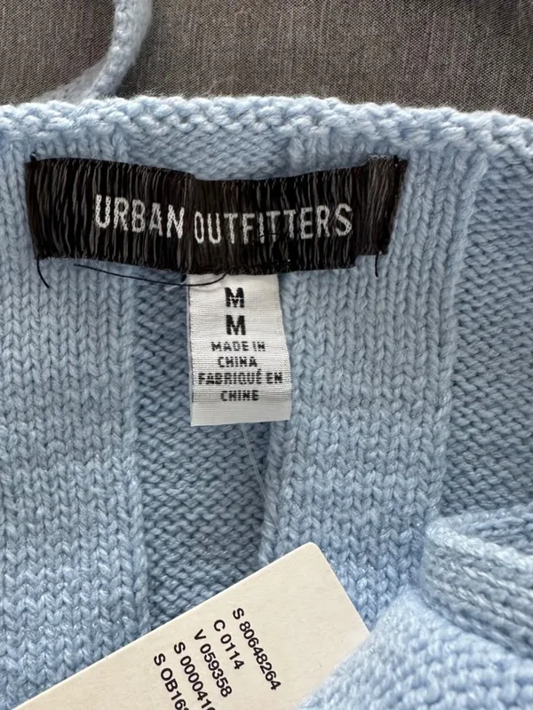 NEW Urban Outfitters Size Medium Ribbed Knit Blue Camisole Crop Top Summer - Image 5