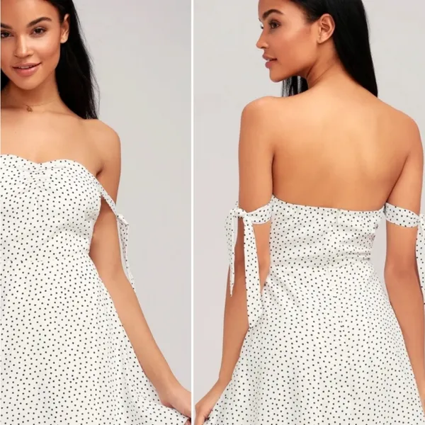 Lulu's‎ Twirl Me Around Off Shoulder Skater Dress Size L - Image 2