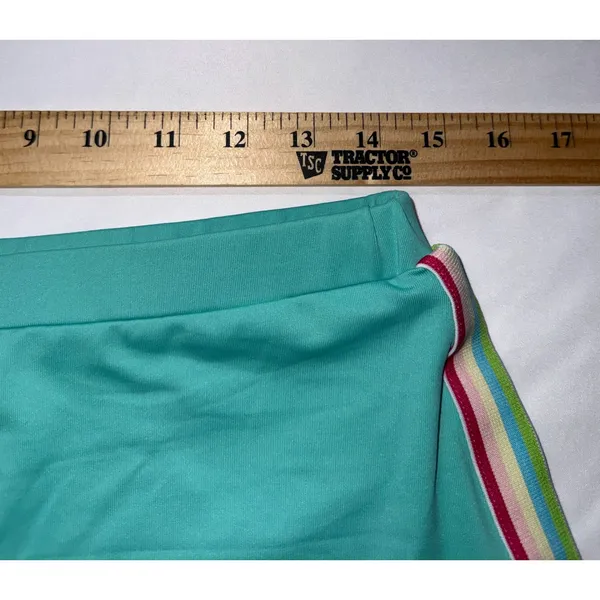 TCEC Skort Womens Large Teal Rainbow Side‎ Stripe Athletic Golf Tennis NWT - Image 6