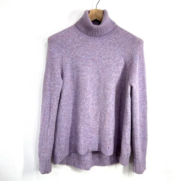 J. Crew Sweater Medium Pastel Super Soft‎ Yarn Alpaca Wool Blend Turtleneck Cozy - Image 4