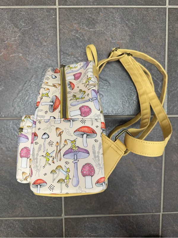 Loungefly Disney Peter Pan Tinker Bell Mushrooms Mini Backpack Bag Fairycore - Image 9