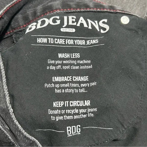BDG Urban Outfitters Logan Barrel High Waist Baggy Wide Leg Jeans Black Sze 31W - Image 15
