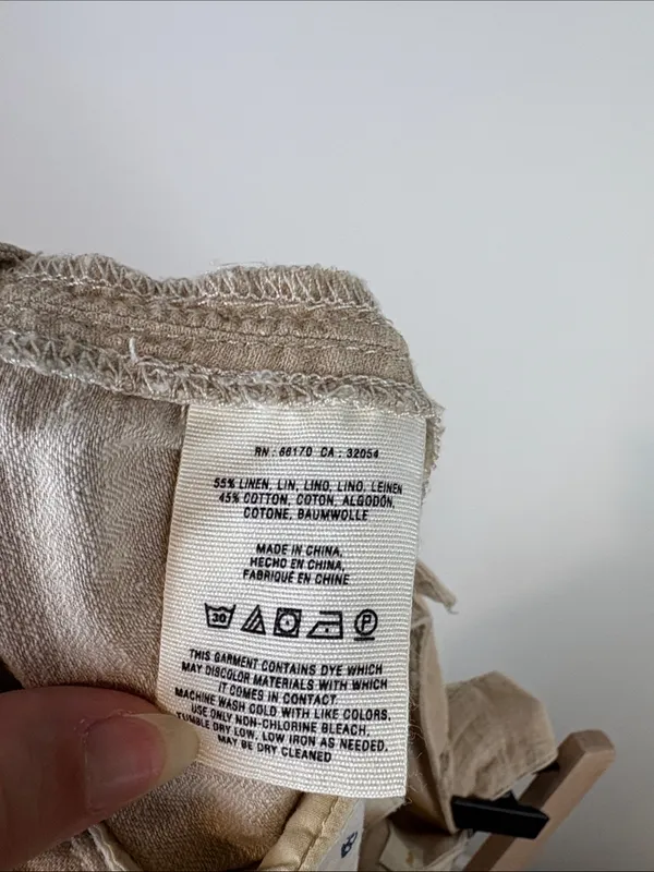 Pilcro And The Letterpress Linen Wide Leg Pants Women’s Size 4 Tan Low Rise - Image 7