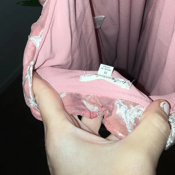 For Love & Lemons‎ Raya Pink Velvet Rosette Rose Floral Maxi Dress Size M - Image 10