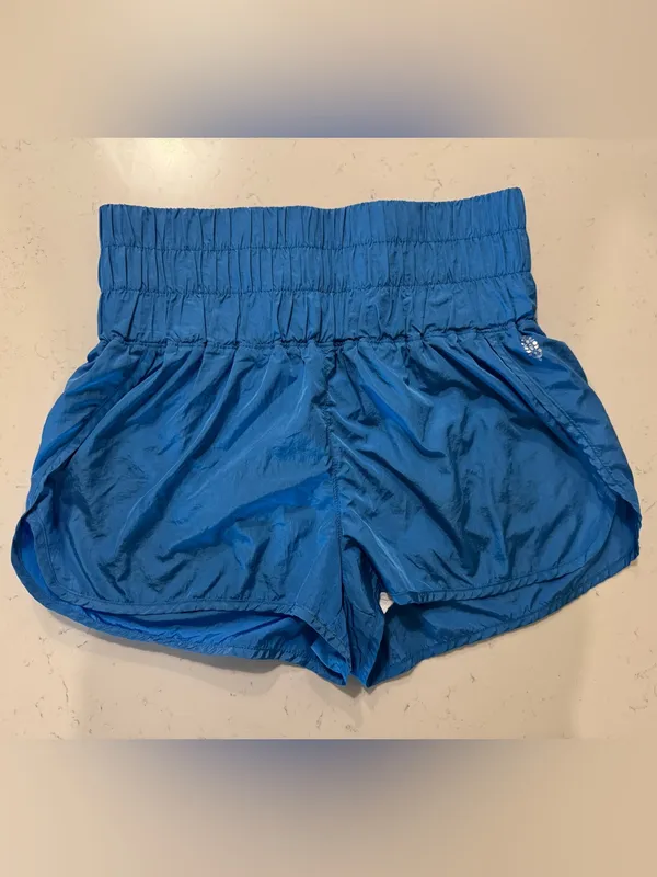 Free People Movement Blue High Rise Running Shorts L Athletic Activewear - Image 2
