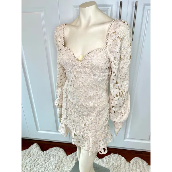 Red Dress Boutique Just Me Ivory Scallop Lace Dress - Image 6