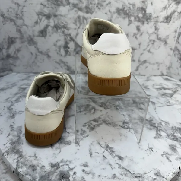 Everlane The ReLeather Tennis Shoes Size 8 Ivory Off White Taupe Leather Sneaker - Image 5