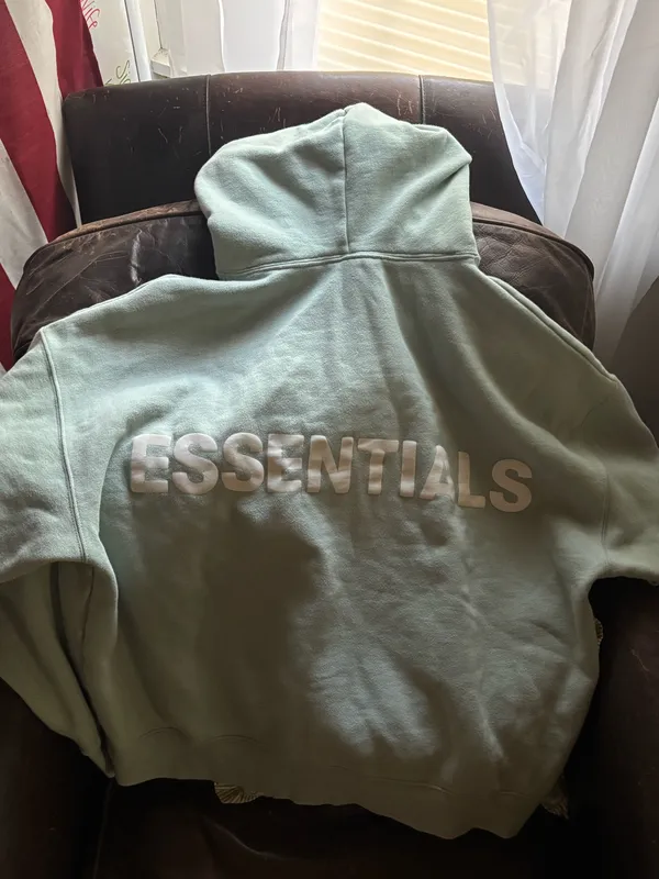 Essentials Fear of God Cyan Hoodie - Image 2
