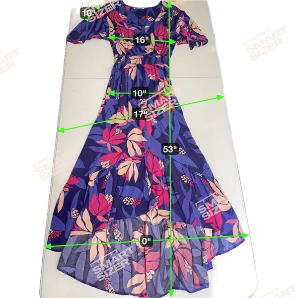 Abel the Label Anthropologie flutter sleeve high low midi dress bold floral XS - Image 12