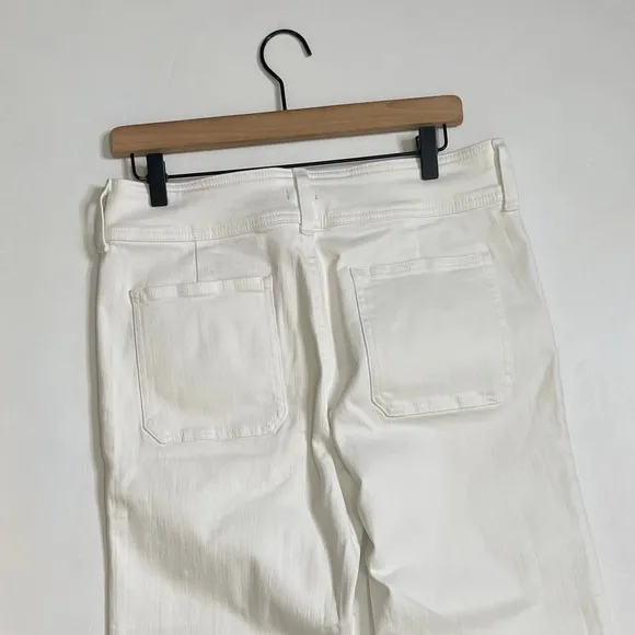 NWT!! J. CREW Slim Wide Jeans Stacked Buttons Solid White Size 29 Petite‎ 29P - Image 9