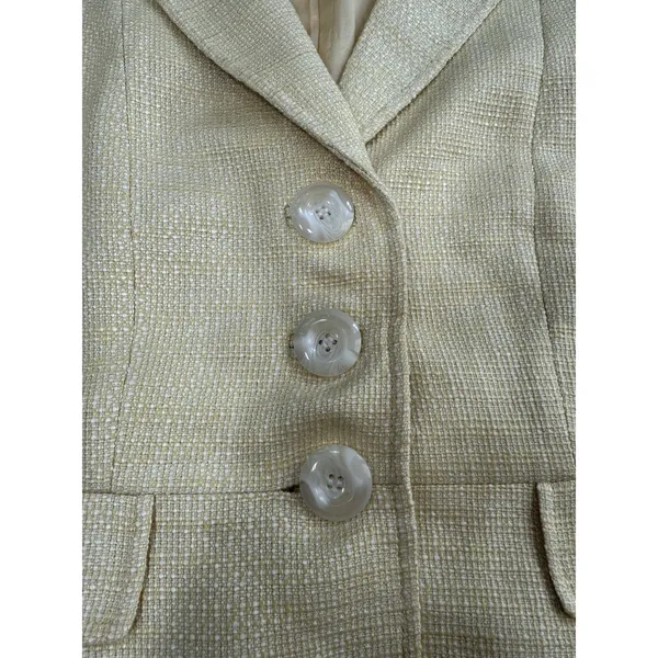 Alex‎ Marie Size 10 Ivory Women's Suit Jacket Blazer - Image 4