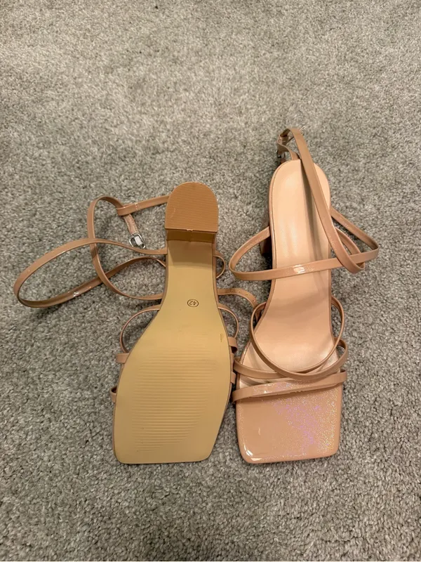 Nude Strappy Square-Toe Women's Sandals - Image 2