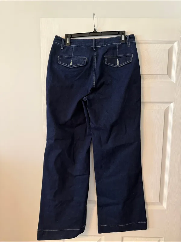 FLAMINGALS Dark Blue Wide-Leg Women's Jeans size XL brand new inseam 30” - Image 4