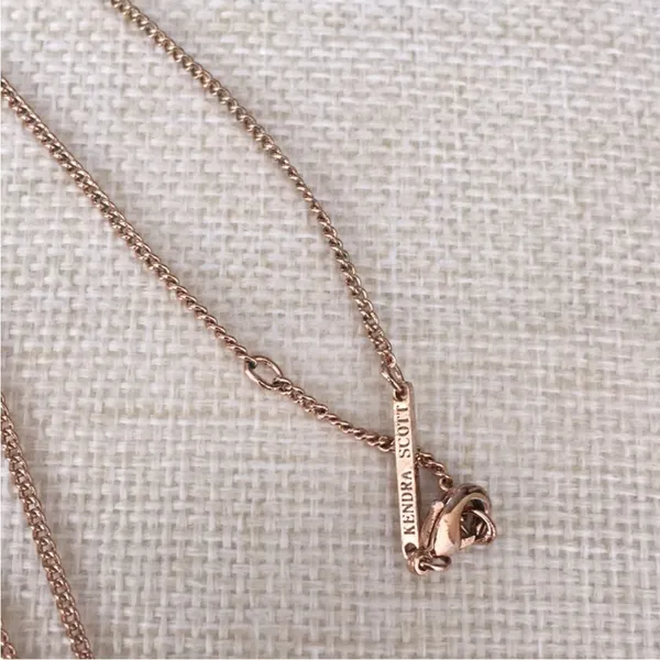Madison Rose Gold Necklace Pendant Square Charm - Image 4
