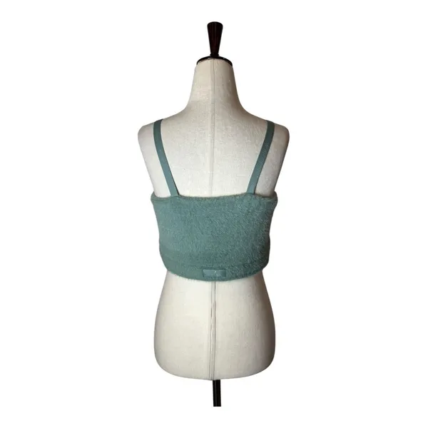 Gymshark‎ Whitney Simmons Sports Bra Large Green Eyelash Fuzzy Knit Bandau Top - Image 3