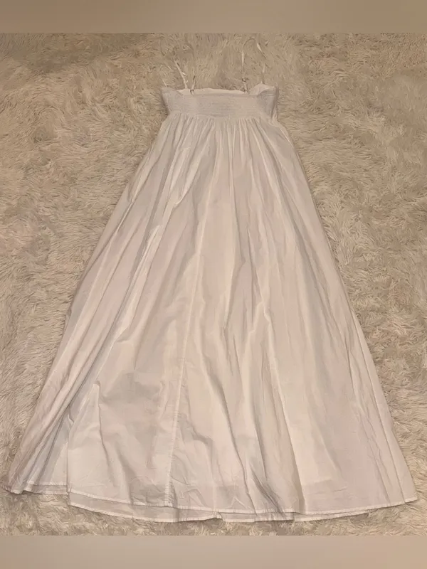 NEW L*SPACE Raveena sleeves cotton maxi cream white Dress sz M - Image 7